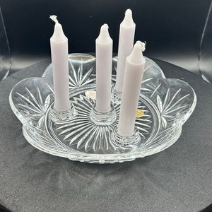 Princess House/#845/1 Lead Crystal Candlebowl/ Crystal Candlebowl/ Candleholder
