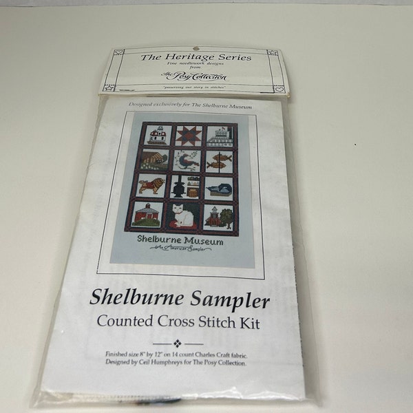 The Heritage Series/ Shelburne Sampler Cross Stitch Kit/Designed exclusively for The Shelburne Museum/ Cross stitch Kit