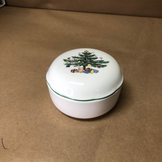 Nikko /Japan/ Christmas Tree Trinket Box/ trinket box/Holiday trinket box