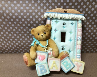 Cherished Teddies/Light Switch Plate Cover/203661/ Bear with Baby blocks