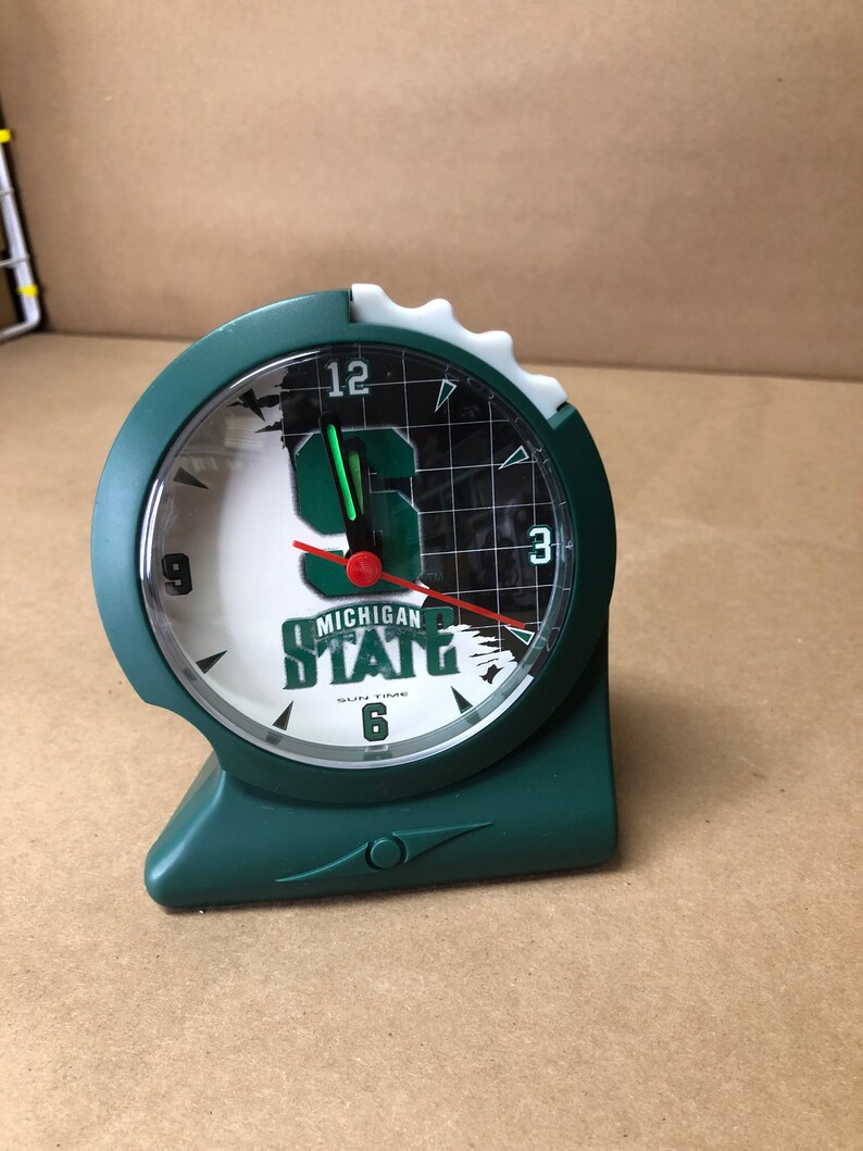 Sun Time/ergonomic Alarm Clock/michigan State/alarm Clock Etsy