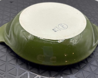 Hall/ Individual Forest Green with white inside dish/ Individual casserole or dish