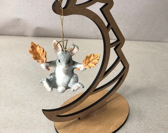 Charming Tails/"Fallen Angel Ornament/87/492/bunny with fall leaves for angel wings ornament