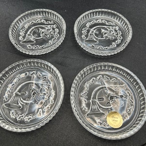 Princess House/#868/4 Lead Crystal Horn Coasters/ Crystal Coasters