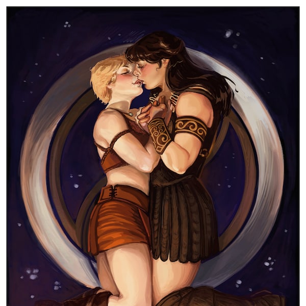 Xena and Gabrielle Leyendecker Inspired Print