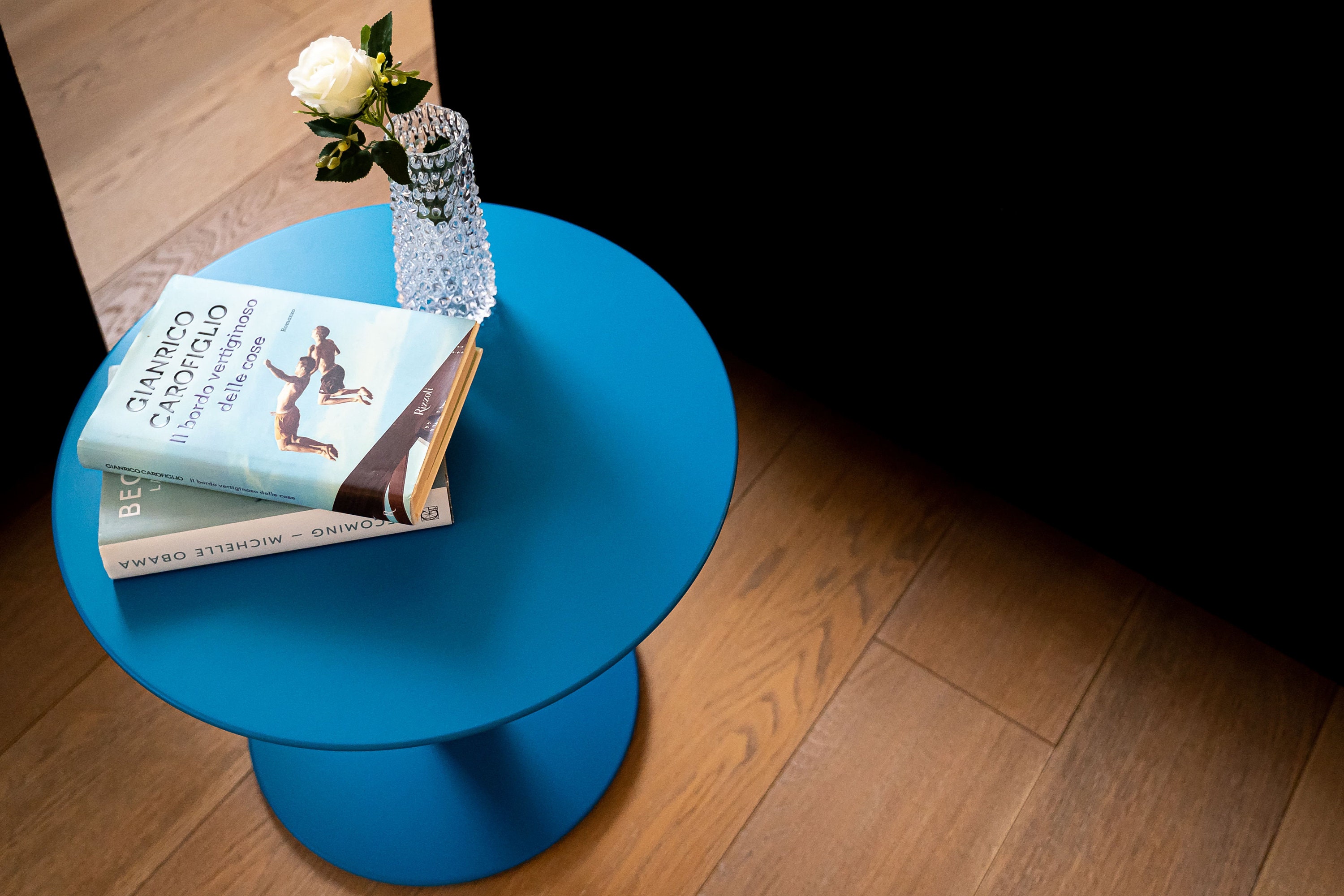 Table Basse Ronde | Phlox Bondi Blue Mobilier de Bureau en Bois Simple et Minimaliste Pour Le Salon 