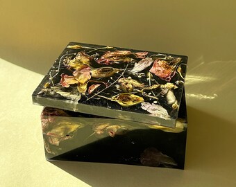 Joyero, caja, caja floral, regalo único, estampado floral, cesta