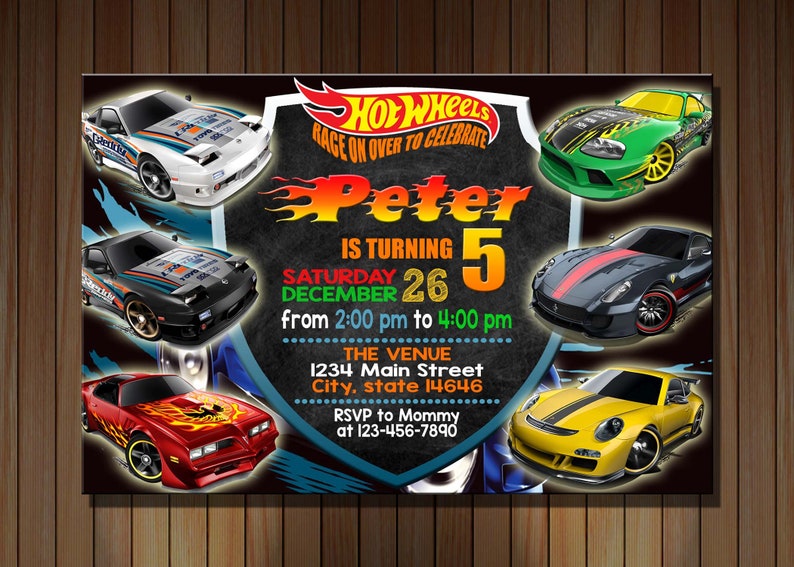 Hot Wheels Birthday Invitation Printable Birthday Invitation - Etsy