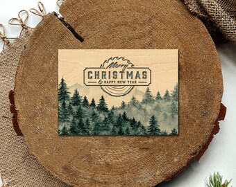 WOOD Christmas Cards - SET OF 25 - Craftsman Landscape Design