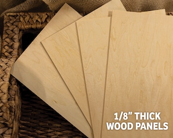 Blank Wood Panels, 1/8" Thick, Sets of 4