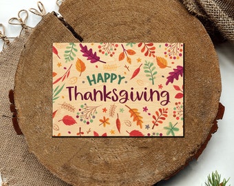 WOOD Christmas Cards - SET OF 25 - Thanksgiving Greeting