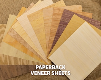 Blank Wood Veneer Sheets, Paperback, Sets of 20