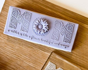 MAMMA Fondantpräglare | Mors dag Fondantstämpel | Muffinspräglare | Fondantpräglare | Kakpräglare | Omvänd stämpel | Glad mors dag