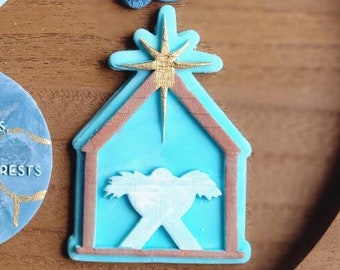 Baby Jezus in een Kribbe Christmas Fondant Stamp | Kerst kerststal Fondant Stempel | Fondant Embosser| Koekje Debosser| Koekjessnijder