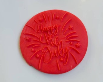 4th of July Cookie Embosser| Cookie Embosser| Fondant Stamp| Debosser| Fourth of July Cookie Stamp| 4th of July Cookie Stamp| Cupcake Topper