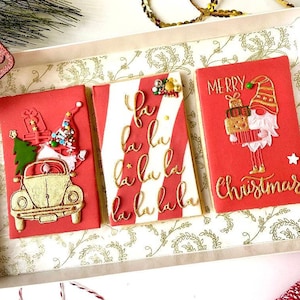 Gnomes Christmas Fondant Stamp | Merry Christmas Cookie Embosser| Fondant Embosser | Cookie Debosser | Fa la la la Fondant Cookie Debosser