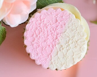 Floral Fondant Debosser |Mothers Day Fondant Stamp| Cupcake Embosser| Fondant Embosser| Cookie Debosser| Reverse Stamp|  Cookie Embosser