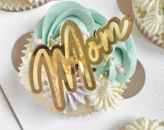 Mother's Day Cupcake Gems| Acrylic charms | Cupcake Topper| Acrylic Cupcake Gems| Acrylic Mirror Cupcake Topper | Cupcake Charm| Set of 6