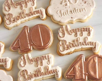 Sello de grabador de galletas de feliz cumpleaños / Cortador de galletas de feliz cumpleaños /Cupcakes / Sello de galleta personalizado / Sello de galleta personalizado
