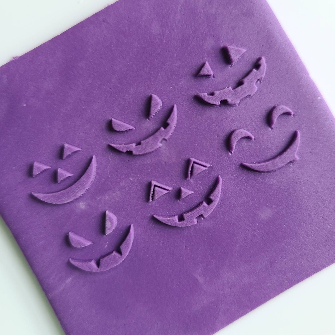 Halloween Embosser Stamp Jack O Lantern Faces Cookie Etsy