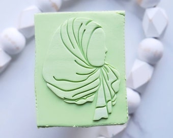 Musulmán Hijab Mujer / Eid Mubarak Embosser Cutter / Ramadan Mubarak Cookie Cutter / Eid Fondant Embosser / Cupcake Embosser / Fondant Stamp