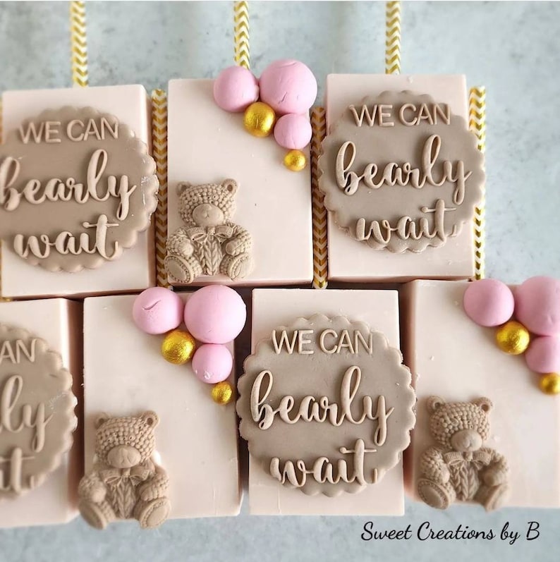 We Can Bearly Wait Embosser Baby Shower Cookie Stamp Cookie Etsy