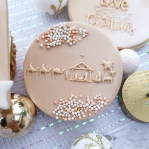 Christmas Fondant Stamp |Christmas Nativity Fondant Stamp| Cupcake Embosser| Fondant Embosser| Cookie Debosser| Cookie Stamp| Reverse Stamp