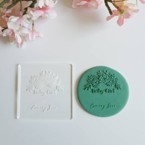 Baby Girl Cookie Embosser| Baby Shower Cookie Embosser| Fondant Stamp| Cookie Embosser| Baby Embosser Stamp|  Fondant Cookie Stamp