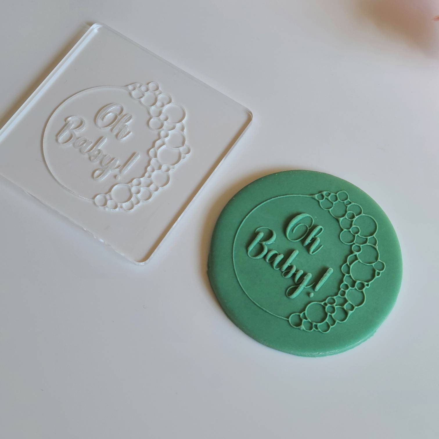 Oh Baby Cookie Embosser Baby Shower Cookie Stamp Fondant Etsy