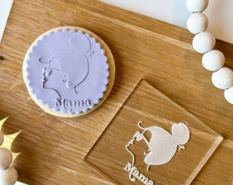 Mama Fondant Embosser | Vår första Mors Dag | Mors Dag Fondantstämpel | Cupcake Embosser | Fondant Embosser | Kakdebosser | Baksida Stämpel |
