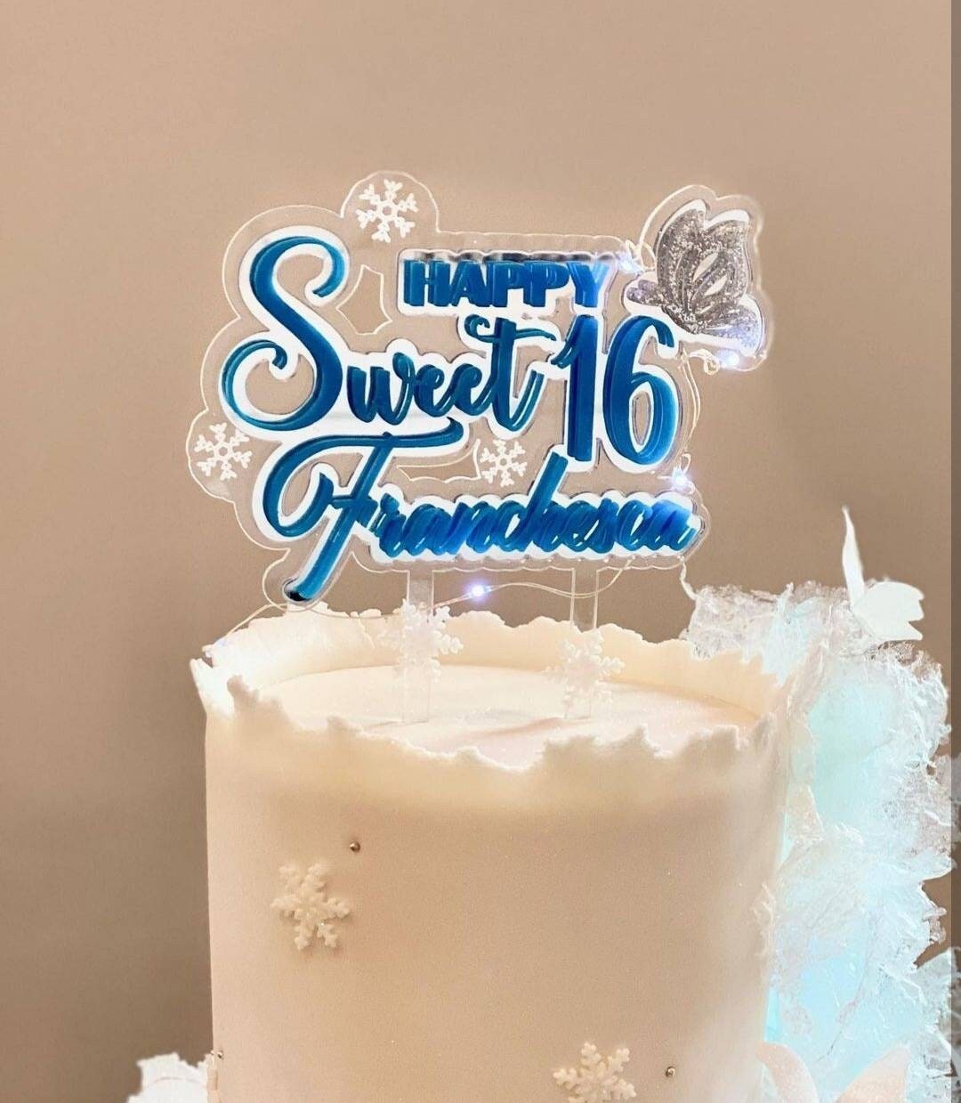 Sweet 16 Cake Topper | Custom Name Cake Topper | Personalized Cake ...