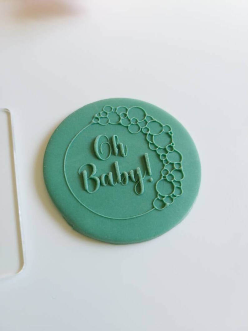 Oh Baby Cookie Embosser Baby Shower Cookie Stamp Fondant Etsy