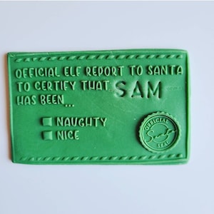 Christmas Fondant Stamp| Elf Report Cookie Embosser| Cupcake Embosser| Fondant Embosser| Cookie Debosser| Cookie Stamp| Reverse Cookie Stamp
