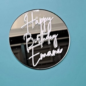 Round Cake Charm| Name Cake Charm| Acrylic Cake Charm| Happy Birthday Cake Charm| Round Paddle Cake Charm| Custom Cake Charm