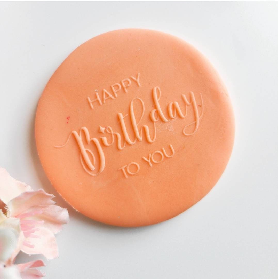 Happy Birthday Embosser Cookie Embosser Cookie Stamp Etsy