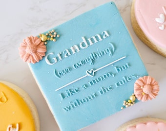 Mormors fondantpräglare | Mors dag fondantstämpel | Muffinspräglare | Fondantpräglare | Kakpräglare | Omvänd stämpel | Glad mors dag