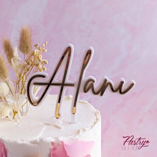 Aangepaste naamtaarttopper | Toppertaart | Gepersonaliseerde taarttopper | Verjaardagstaarttopper | Bruidstaarttopper | Taarttopper