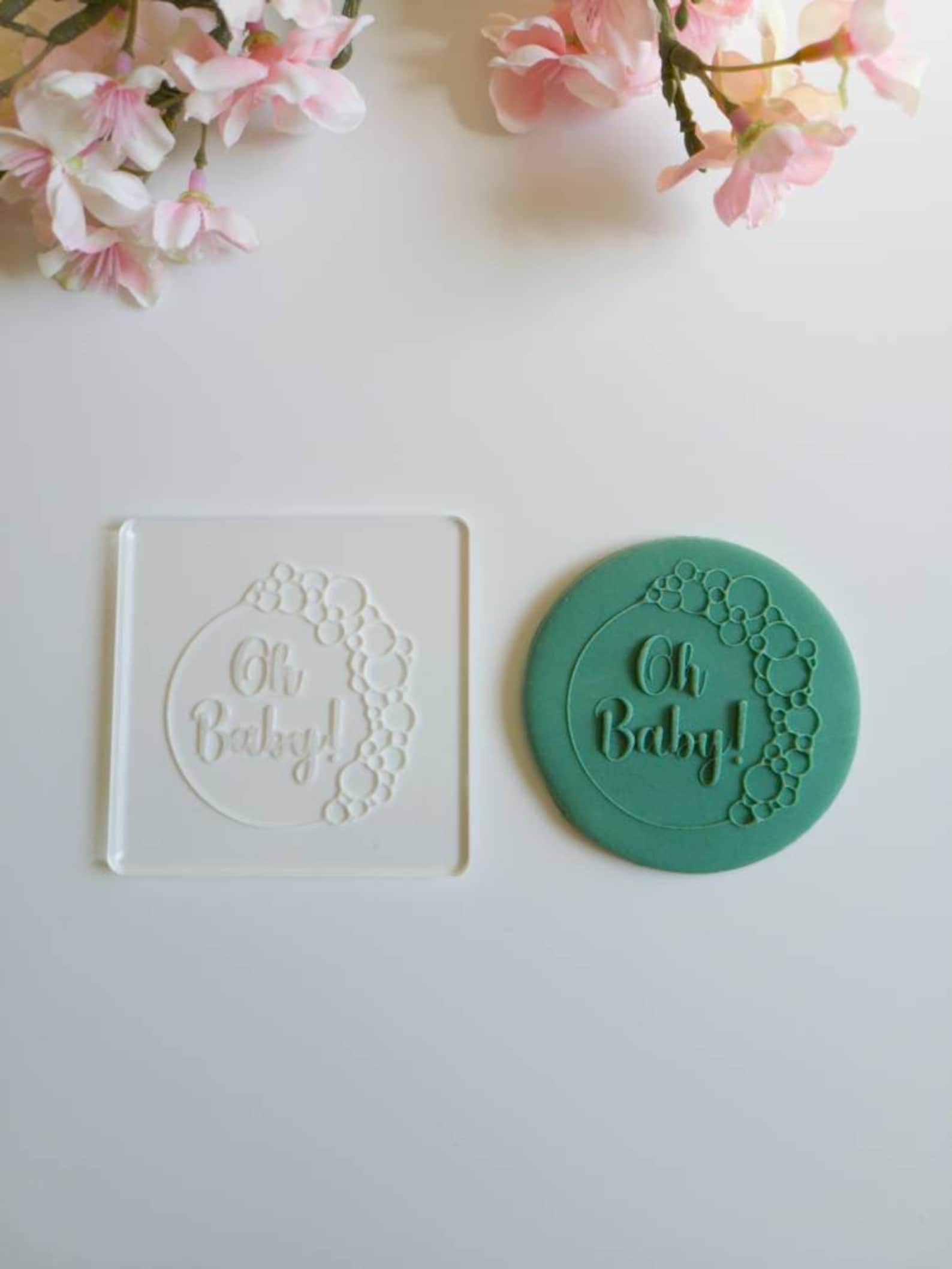 Oh Baby Cookie Embosser Baby Shower Cookie Stamp Fondant Etsy