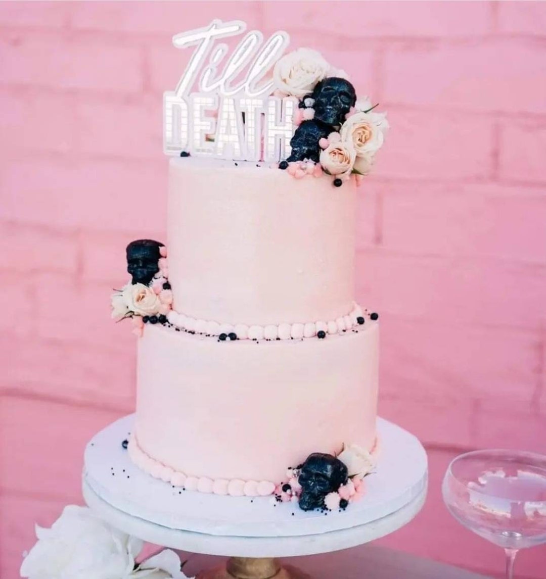 Vegas Elopement Cake Topper | Till Death Cake Topper| Layered Cake ...