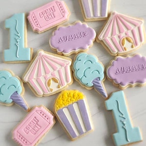 Karneval Theme Embosser und Cutter | Karneval Zelt Cookie Cutter | Cotton Candy Cutter | Karneval Zirkus Fondant Cookie Stempel