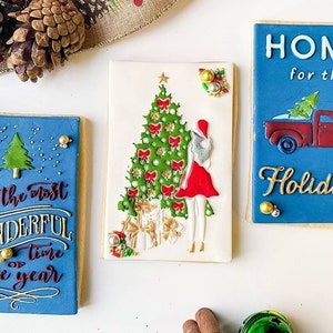 Accueil pour les Fêtes Timbre fondant | Joyeux embosseur de biscuits de Noël| Fondant Embosser | Cookie Debosser | La période la plus merveilleuse de l’année
