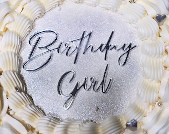 Décoration de gâteau en acrylique pour gâteau coeur vintage | Décoration pour gâteau en forme de coeur | Charm pour gâteau d'anniversaire écrit | Charm vintage | Fiançailles