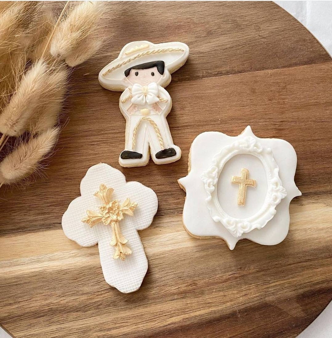 Baptism Cookie Embosser Stamp Cross Cookie Cutter cupcakes Fondant