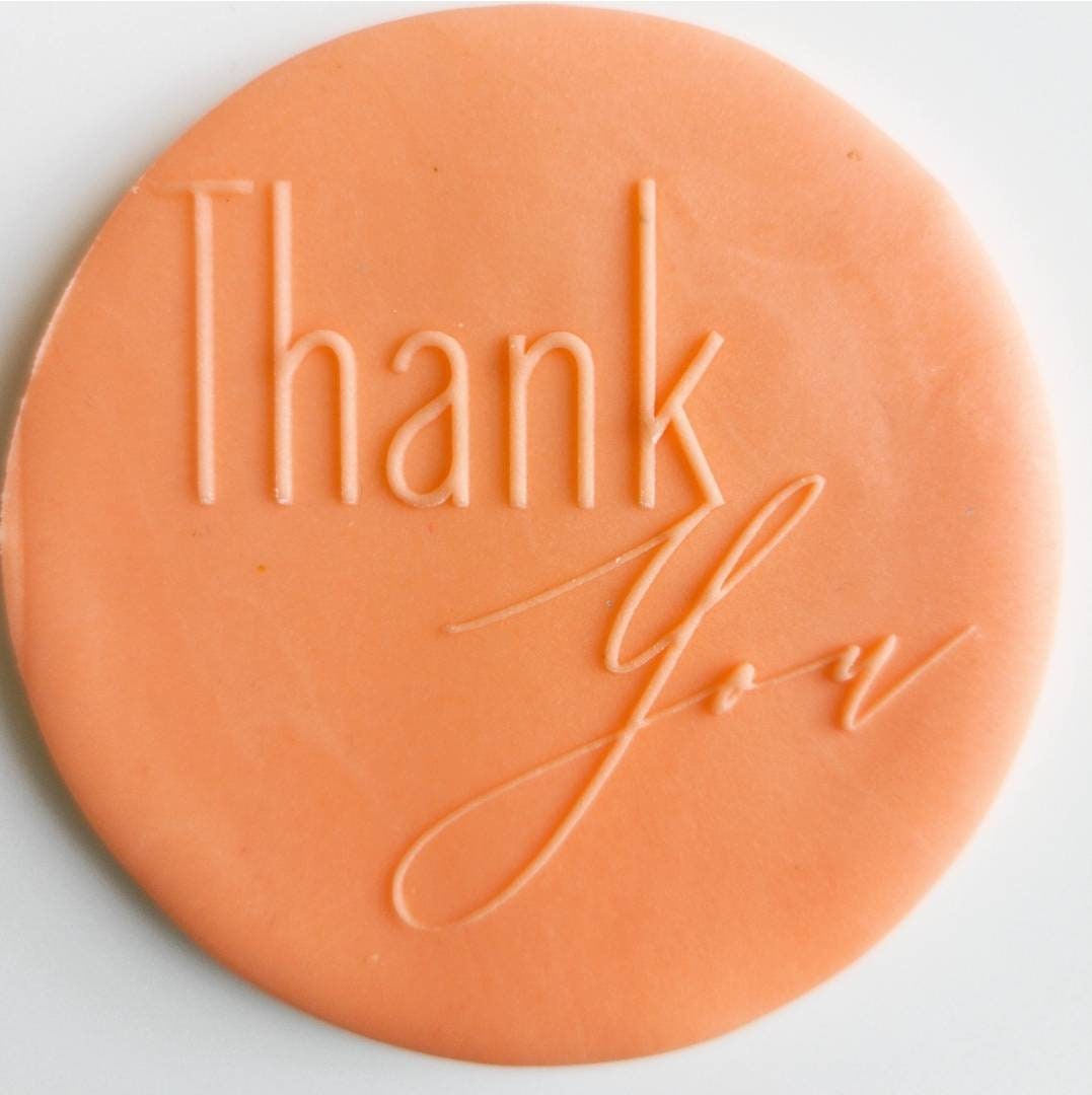 Thank You Embosser Thank You Cookie Stamp Fondant Cookie Etsy