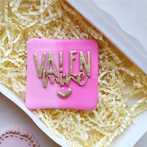 VALENMINE Fondant Stamp | Valentine Fondant Cookie Stamp| Cupcake Embosser| Fondant Embosser| Cookie Debosser| Cookie Stamp| Reverse Stamp