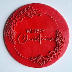 Christmas Fondant Stamp | Merry Christmas Cookie Embosser| Cupcake Embosser| Fondant Embosser| Cookie Debosser| Cookie Stamp| Reverse Stamp