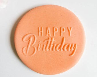 Buon compleanno Goffratore / Timbro fondente Goffratore / Timbro cookie / Timbro di buon compleanno / Timbro di sapone / Goffratore di cupcake / Timbro acrilico / Debosser