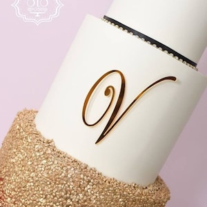 Placa con monograma / Dije de letras para tarta / Dijes personalizados para tarta / Letras acrílicas para tarta / Dije de acrílico para tarta / Dije de números para tarta