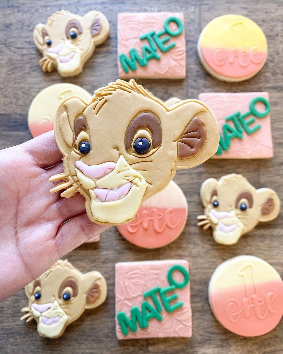 Custom 3D Printed Stamp and Cutter Combo Cookies Cupcakes Simba Cookie