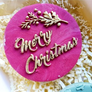 Christmas Fondant Stamp | Merry Christmas Cookie Embosser| Cupcake Embosser| Fondant Embosser| Cookie Debosser| Cookie Stamp| Reverse Stamp